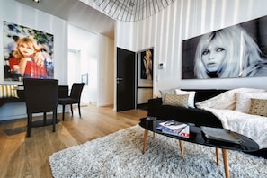 Living Room with High Quality Convertible Bed