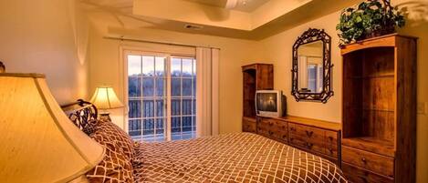 Master Bedroom has a TV set with Cable services.