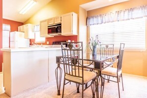 Dining offers seating  for 4.