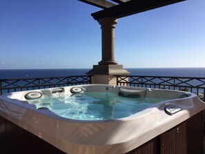 View from the balcony to the south where whales are often visible.