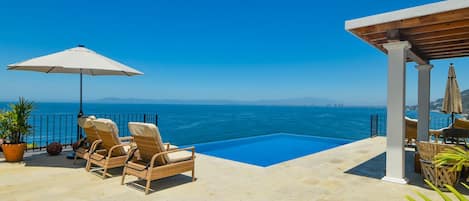 Breathtaking view of Banderas Bay from the private infinity pool