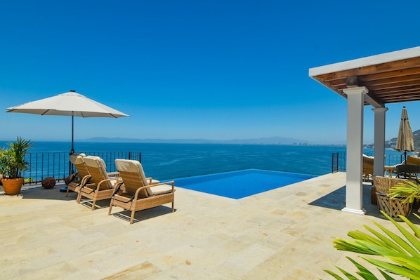 Breathtaking view of Banderas Bay from the private infinity pool