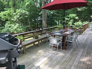 Another view of the deck with outdoor grill.
