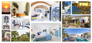 Aptm and Rooms in a Small and Fine Resort, set in a botanical Garden.  On Ischia