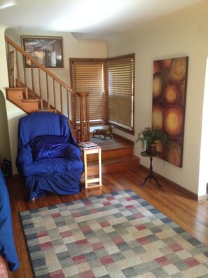 Living room facing east in direction of Lake Huron. 