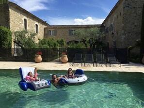 Huge pool with shallow and deep end.