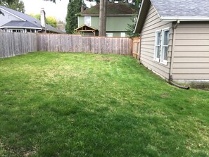 Fenced backyard