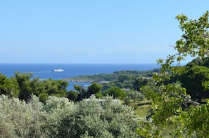 The stunning view from the balcony area looking over the port of Patitiri 