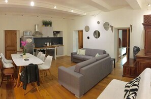 Two convertible sofas in the living room ( for group>6)