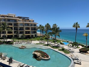 Sparkling pool area at Villa La Estancia