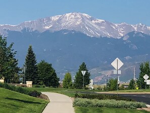 Pikes Peak. 
Our cabin is to the right of
Pikes Peak