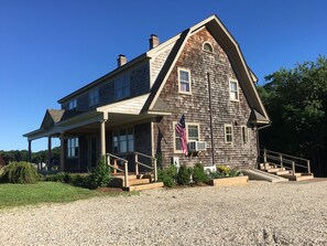 Front of house with kitchen & porch entries