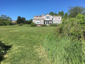 Looking west toward house