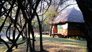 Garden setting with outlook to the river.