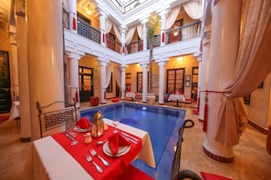 Dining in Riad Africa Atrium