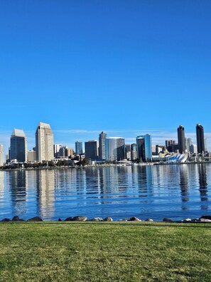 Daytime view from Bay View Park just steps from our home