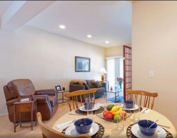 View of the sitting area from the dining nook.