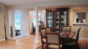 Great room addition with dining room and looking towards the foyer and breakfast