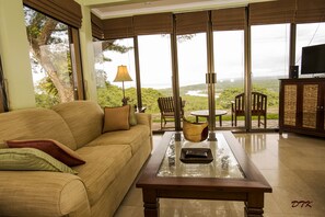 Living room with queen size sofa bed..