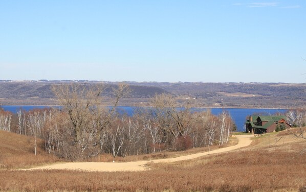 WI bluffs, Lake Pepin view from Farmhouse.