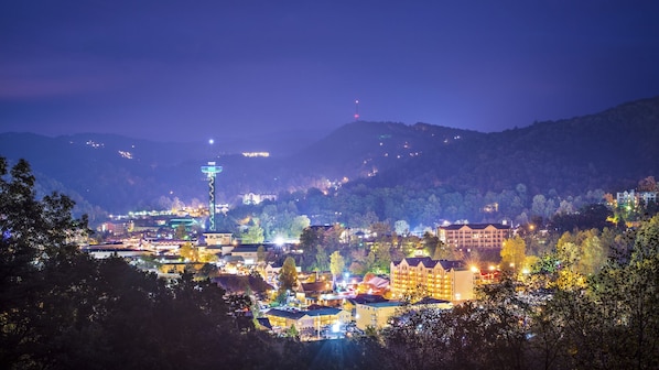 Overlooking Gatlinburg in the evening