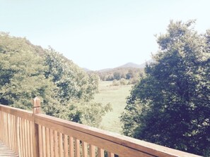 Beautiful view off the backdeck.  Beautiful mountains in the distance.