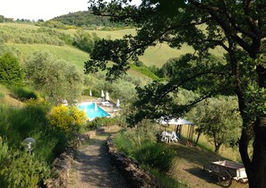 View over the swimming pool