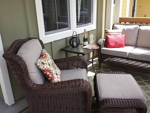 A cozy front porch for a nice wine tasting.