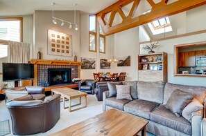 Open and spacious living room in Keystone`s Lakeside Village