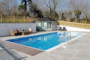 Our 5x10m heated pool (May to Oct bookings)