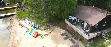 Lakefront beach side cottage. 
