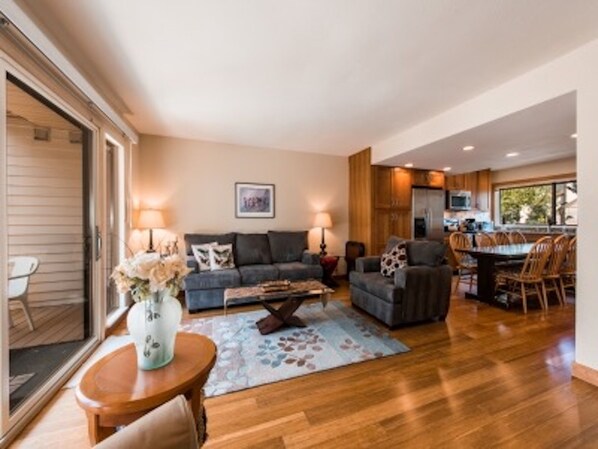 Remodeled kitchen in three bedroom, three bath condo