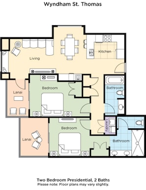 Floor Plan 2 Bedroom Presidential