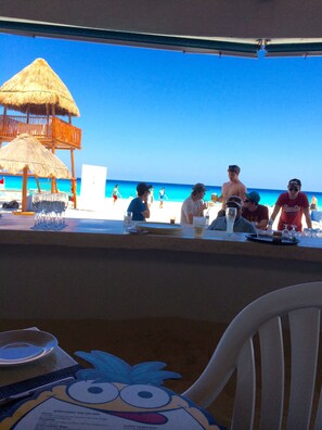 Beach restaurant, you can sit in the sand or not, whichever suits you
