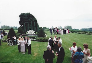 Outdoor banquet area