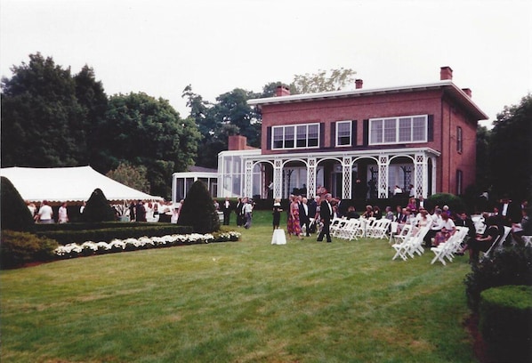 Outdoor banquet area