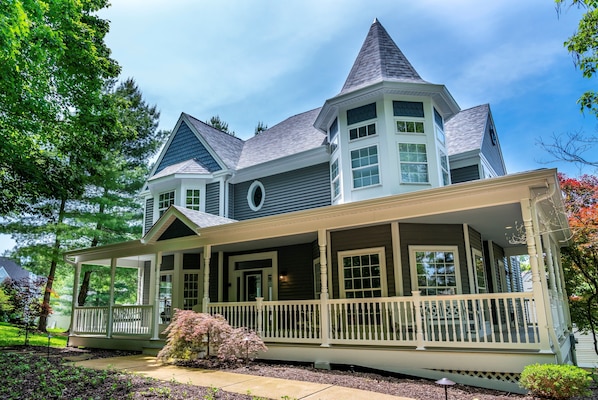 Front entry with wrap around porch