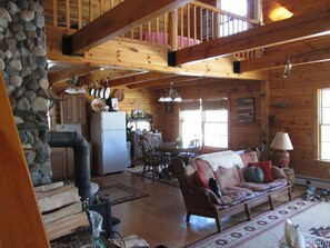 View from the backdoor of living and dining area