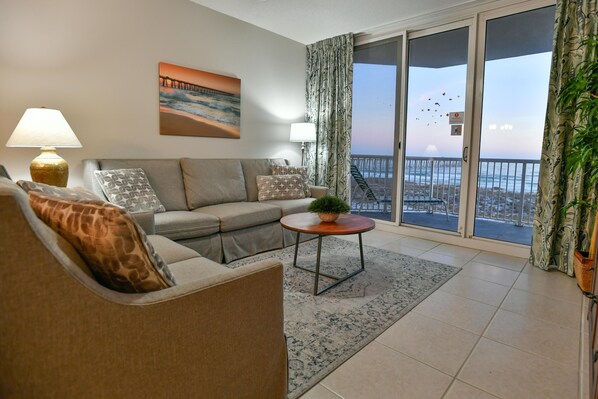 Watch our amazing sunsets from our living room!
