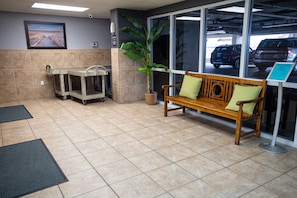 Ground Level Lobby with luggage carts.