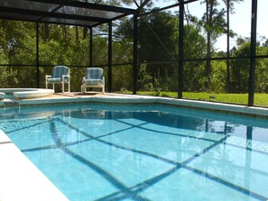 Your pool and spa overlooking the peaceful conservation area