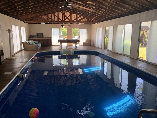 Private Indoor, heated from April-October. 