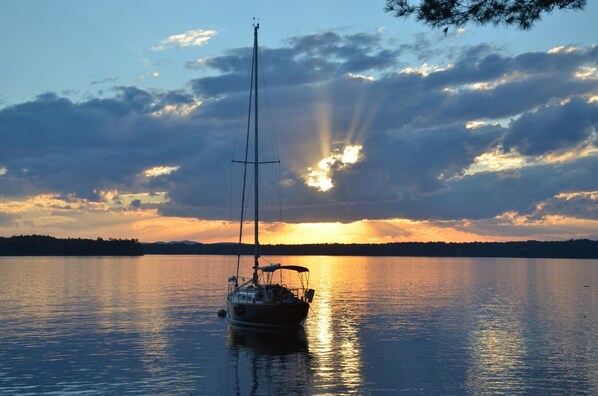 Watch beautiful sunsets of Lake Winnipesaukee from your private deck!