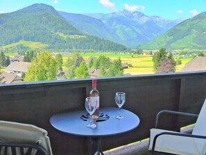 Private balcony with mountain view