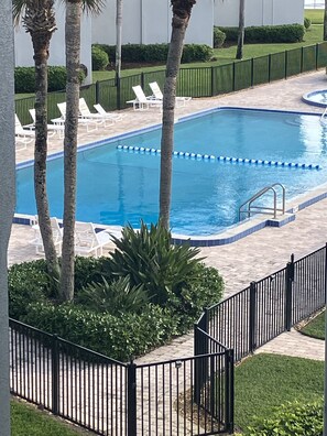 One of two pools and part of one of two kiddie pools