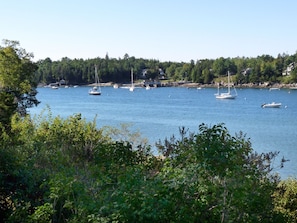 Relaxing on the porch and watching the harbor
