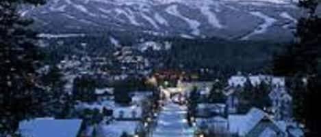 A view of the slopes from downtown Breckenridge