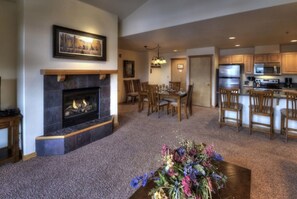 DINING AREA WITH FIREPLACE