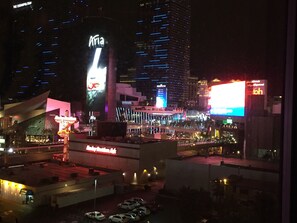 View from condo looking down the strip to the Belligio and Planet Hollywood