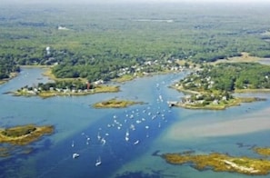 Aerial view of cottage and Cape Porpoise